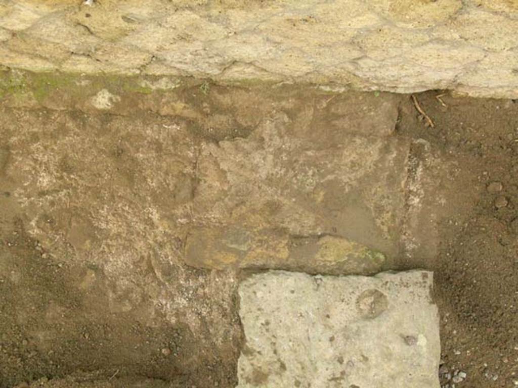 Ins Or II. 13, Herculaneum. December 2004. Threshold near south wall. Photo courtesy of Nicolas Monteix.
